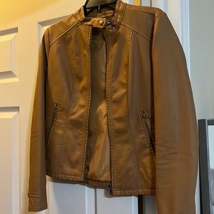 Light brown leather jacket